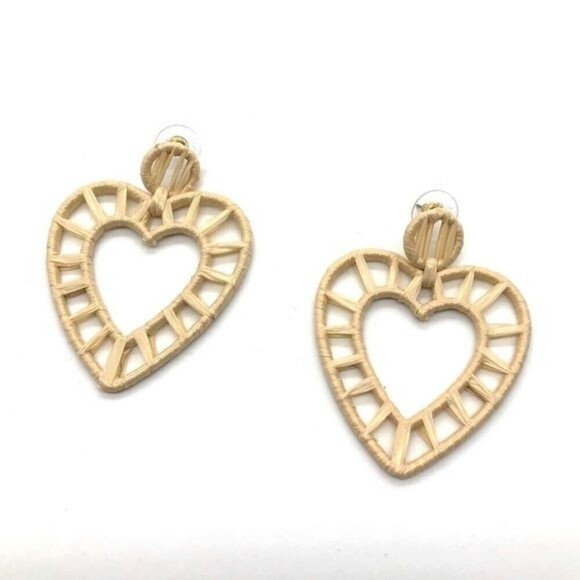 Baublebar Heart Earrings made of wicker - Picture 1 of 2